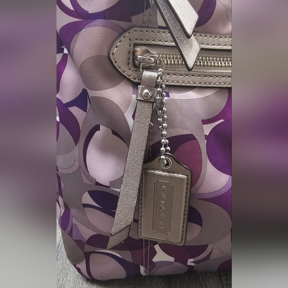 Signature Coach Purple Patterned Shoulder Bag - Picture 11 of 15